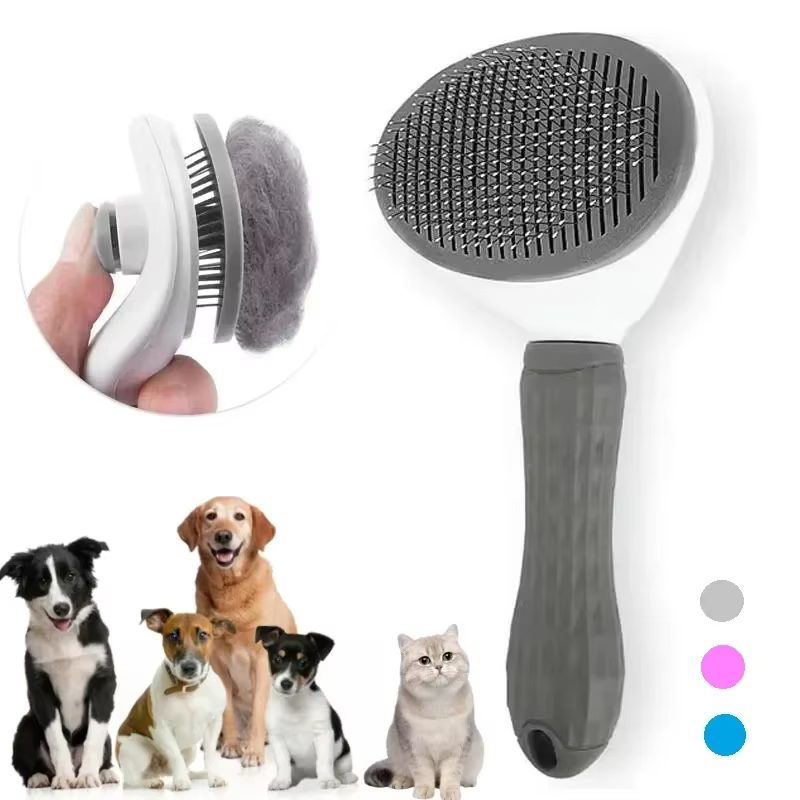 Self-Cleaning Pet Slicker Brush for Dogs & Cats