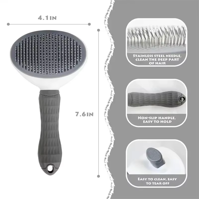 Self-Cleaning Pet Slicker Brush for Dogs & Cats