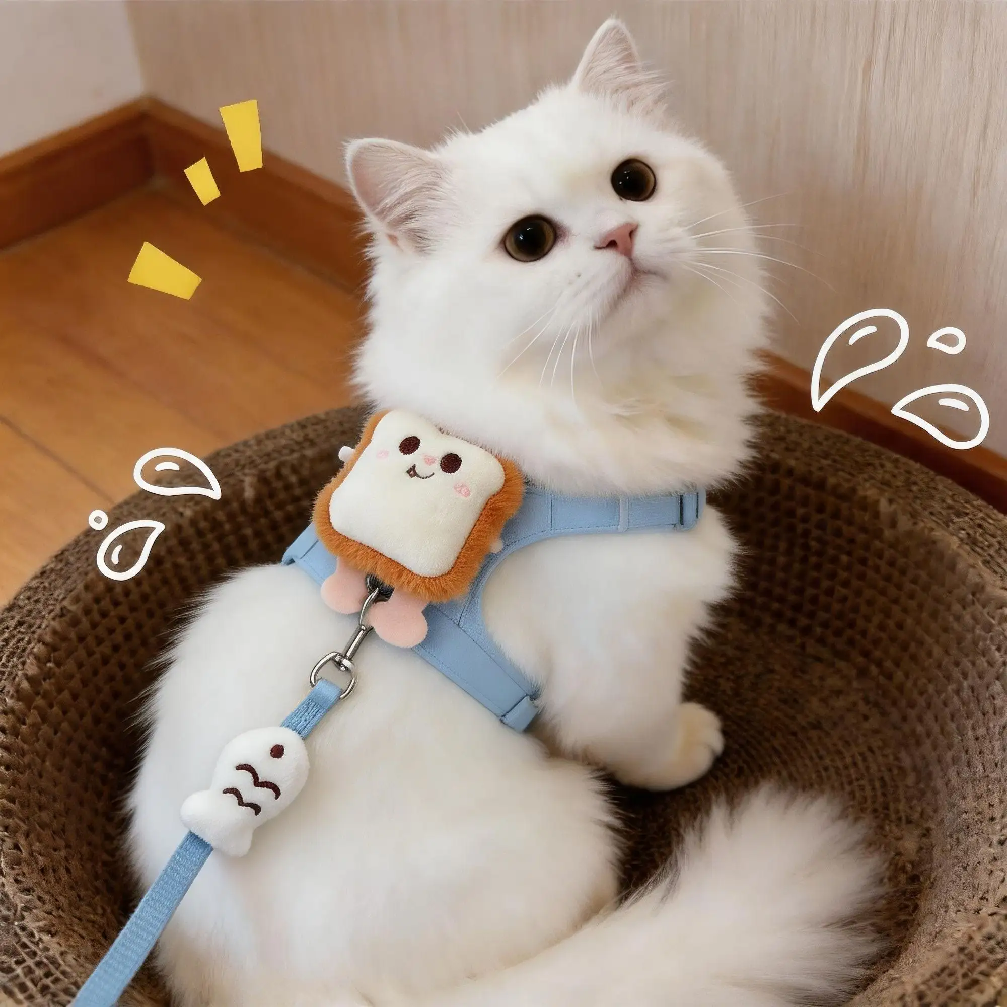 Hamburger-Shaped Dog Harness and Leash