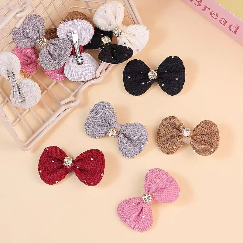 12-Pack Crystal Dog Bows with Metal Clips