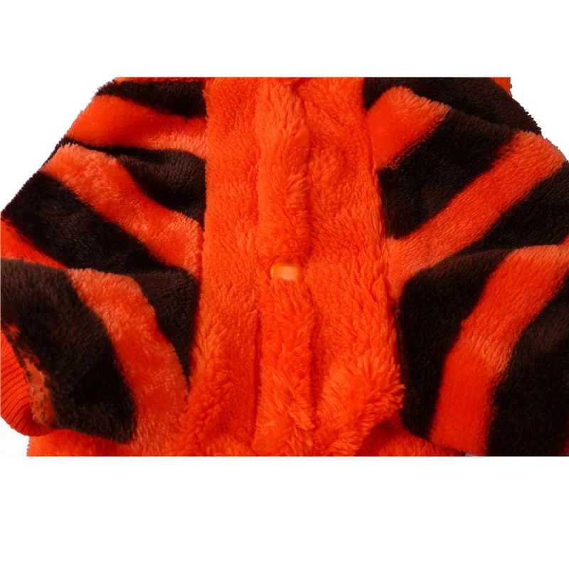 Warm Tiger Print Dog Hoodie