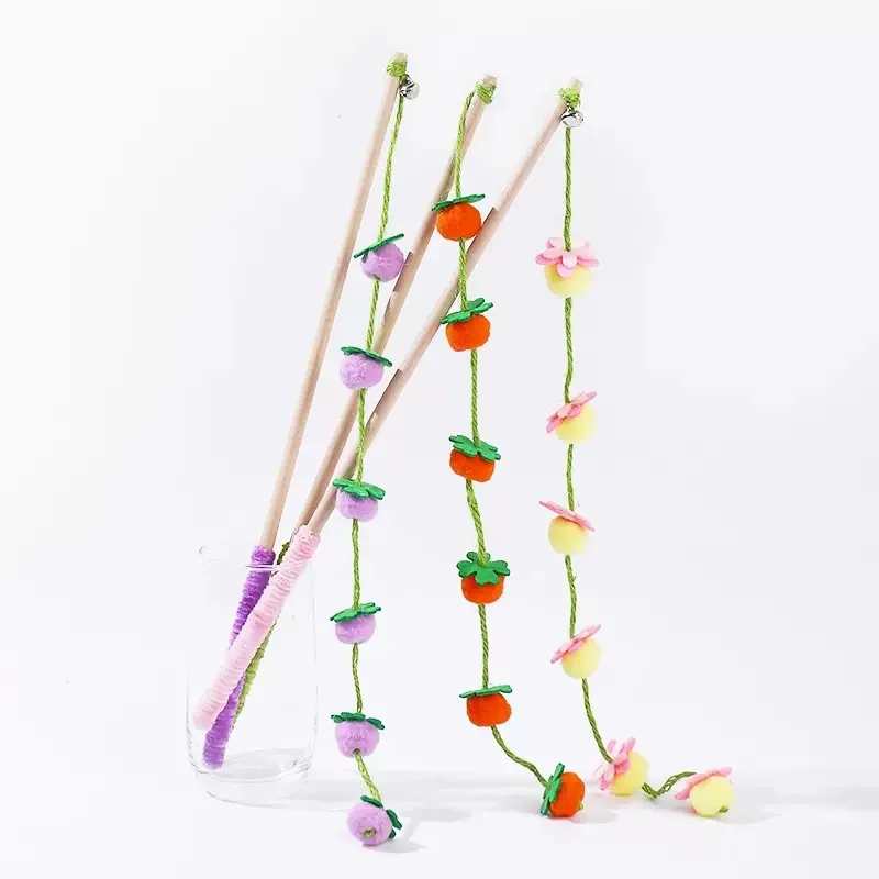 Interactive Ribbon Cat Teaser Wand