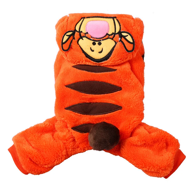 Warm Tiger Print Dog Hoodie