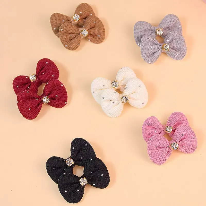 12-Pack Crystal Dog Bows with Metal Clips