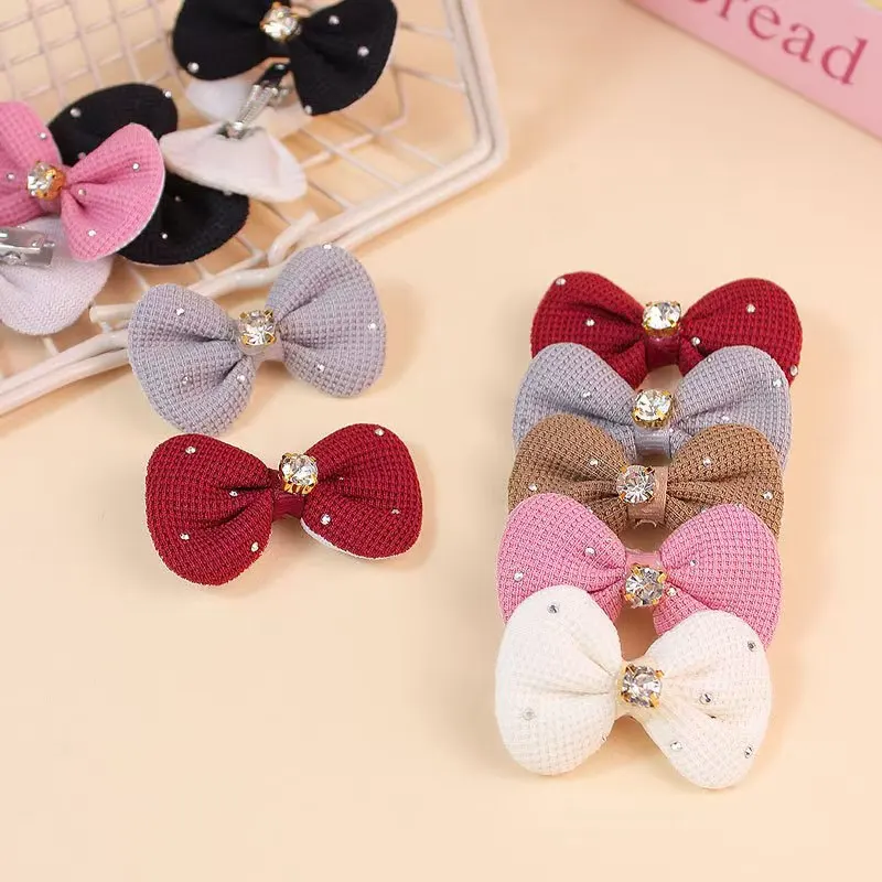 12-Pack Crystal Dog Bows with Metal Clips