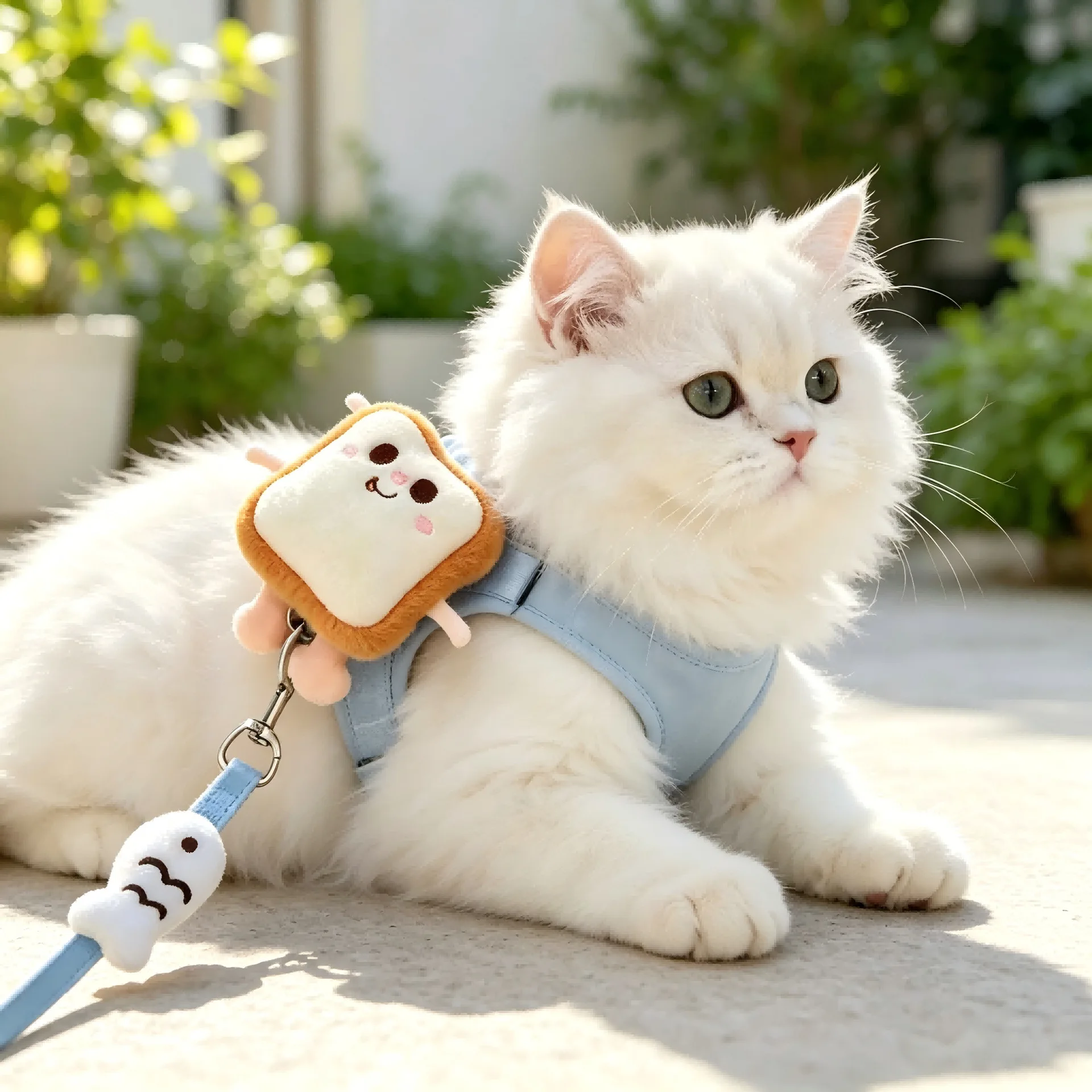 Hamburger-Shaped Dog Harness and Leash