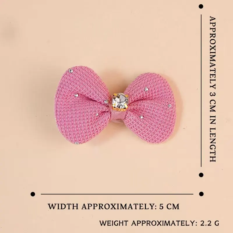 12-Pack Crystal Dog Bows with Metal Clips