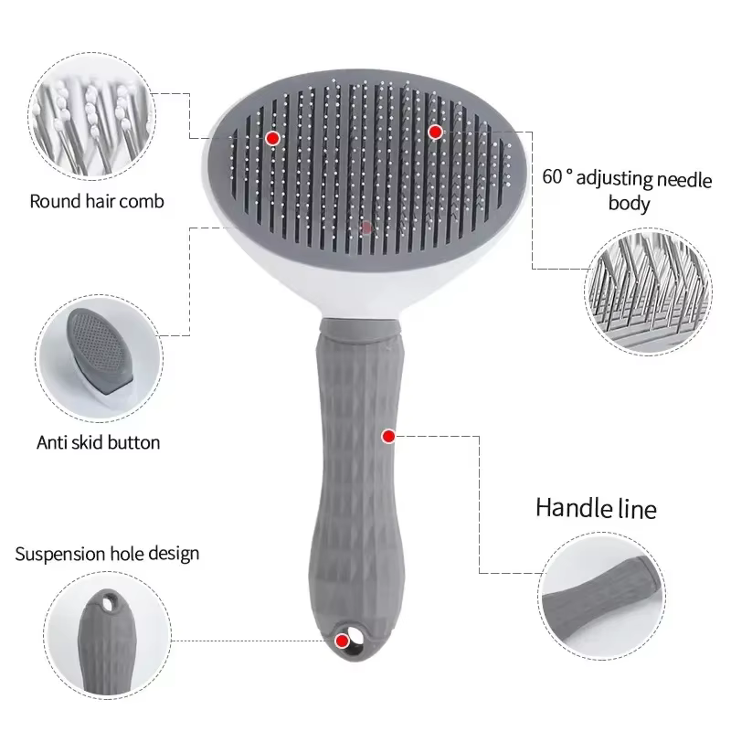 Self-Cleaning Pet Slicker Brush for Dogs & Cats