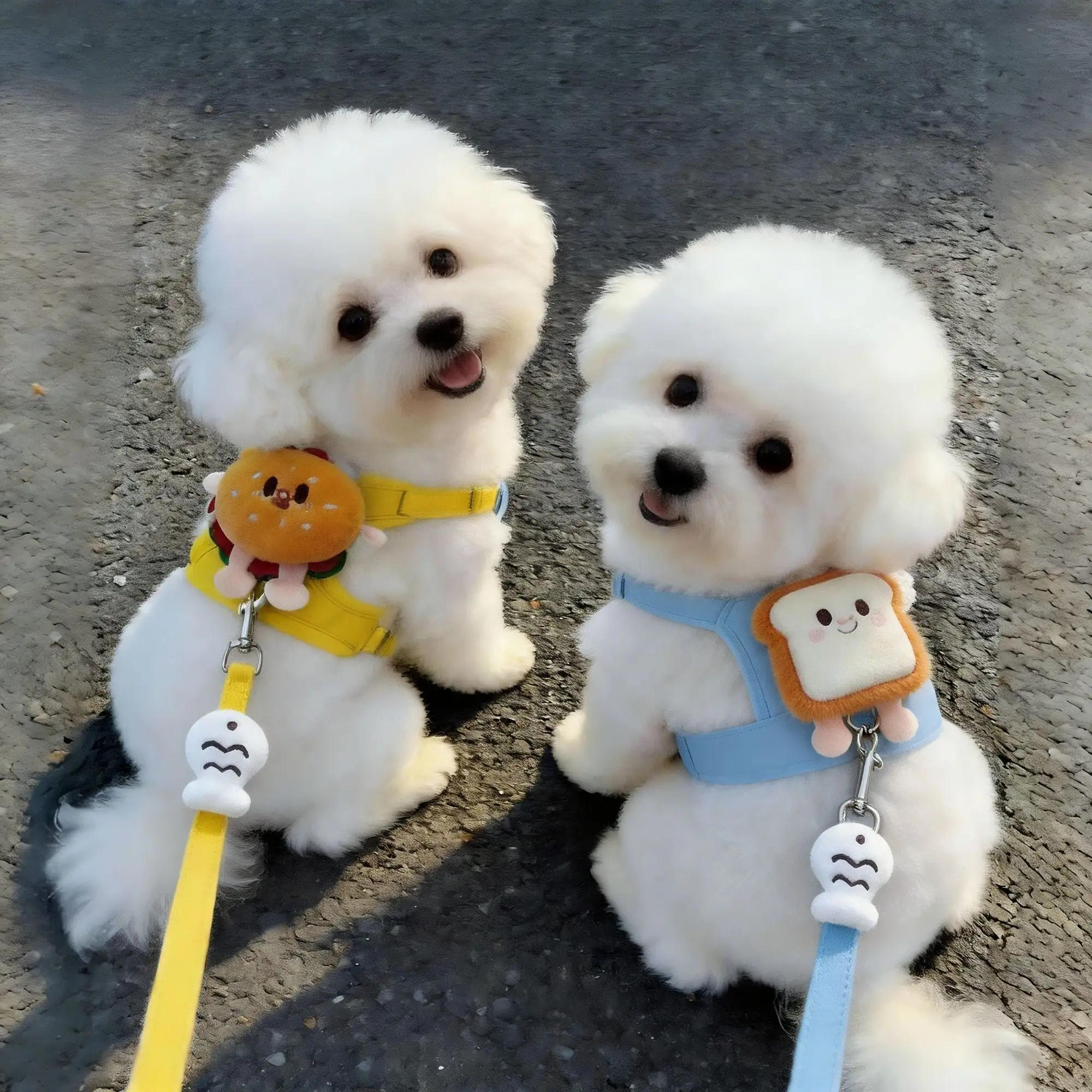 Hamburger-Shaped Dog Harness and Leash