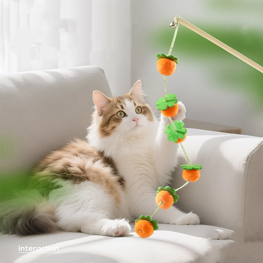 Interactive Ribbon Cat Teaser Wand