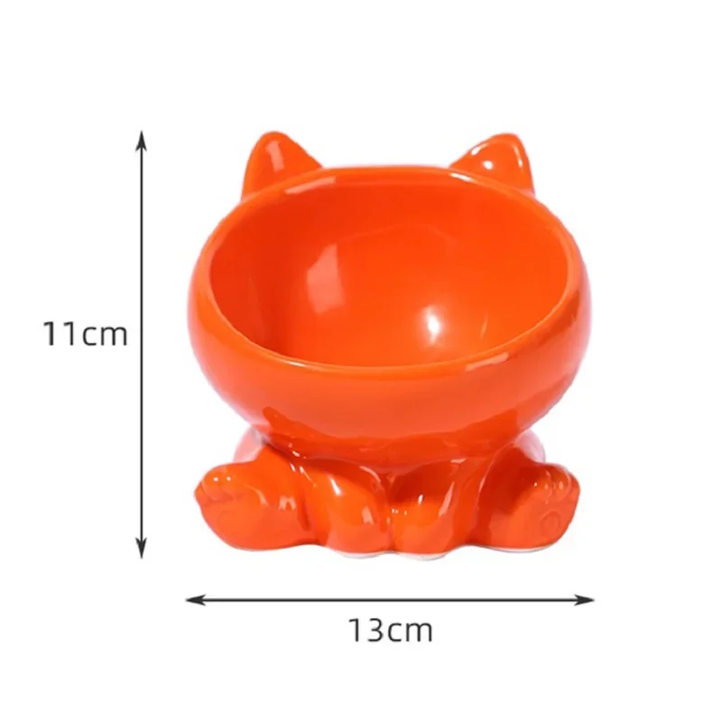 Elevated Ceramic Cat Bowl with Angled Design