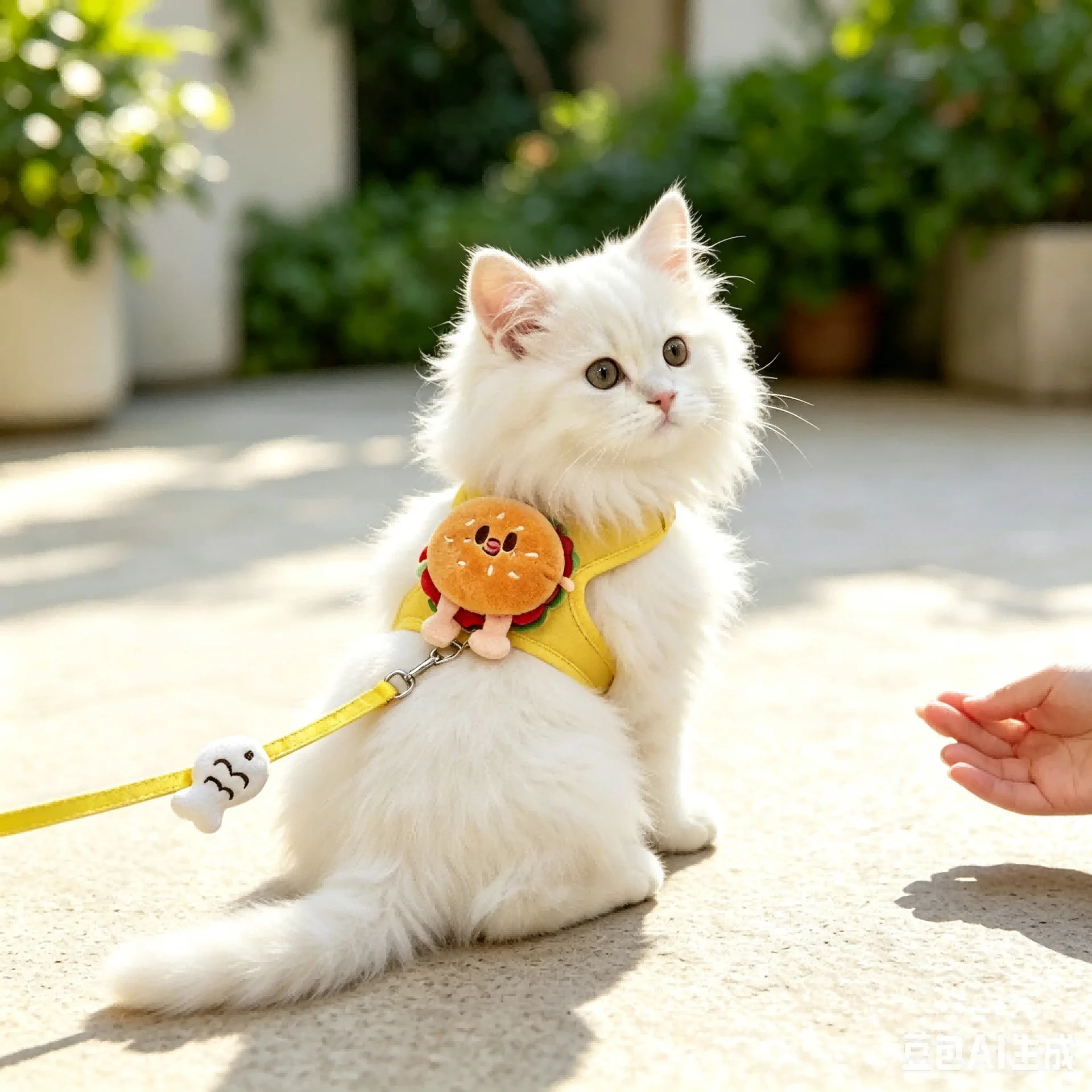 Hamburger-Shaped Dog Harness and Leash