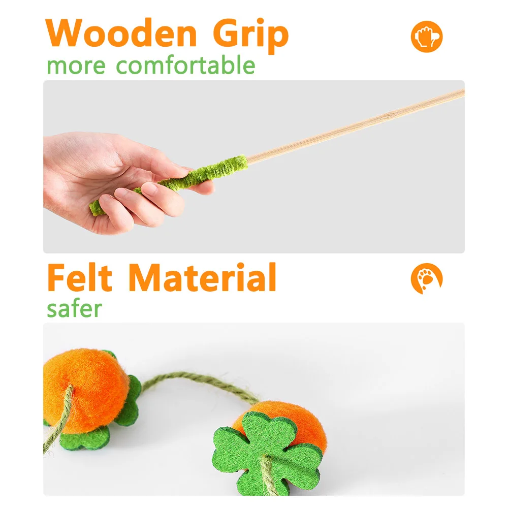 Interactive Ribbon Cat Teaser Wand