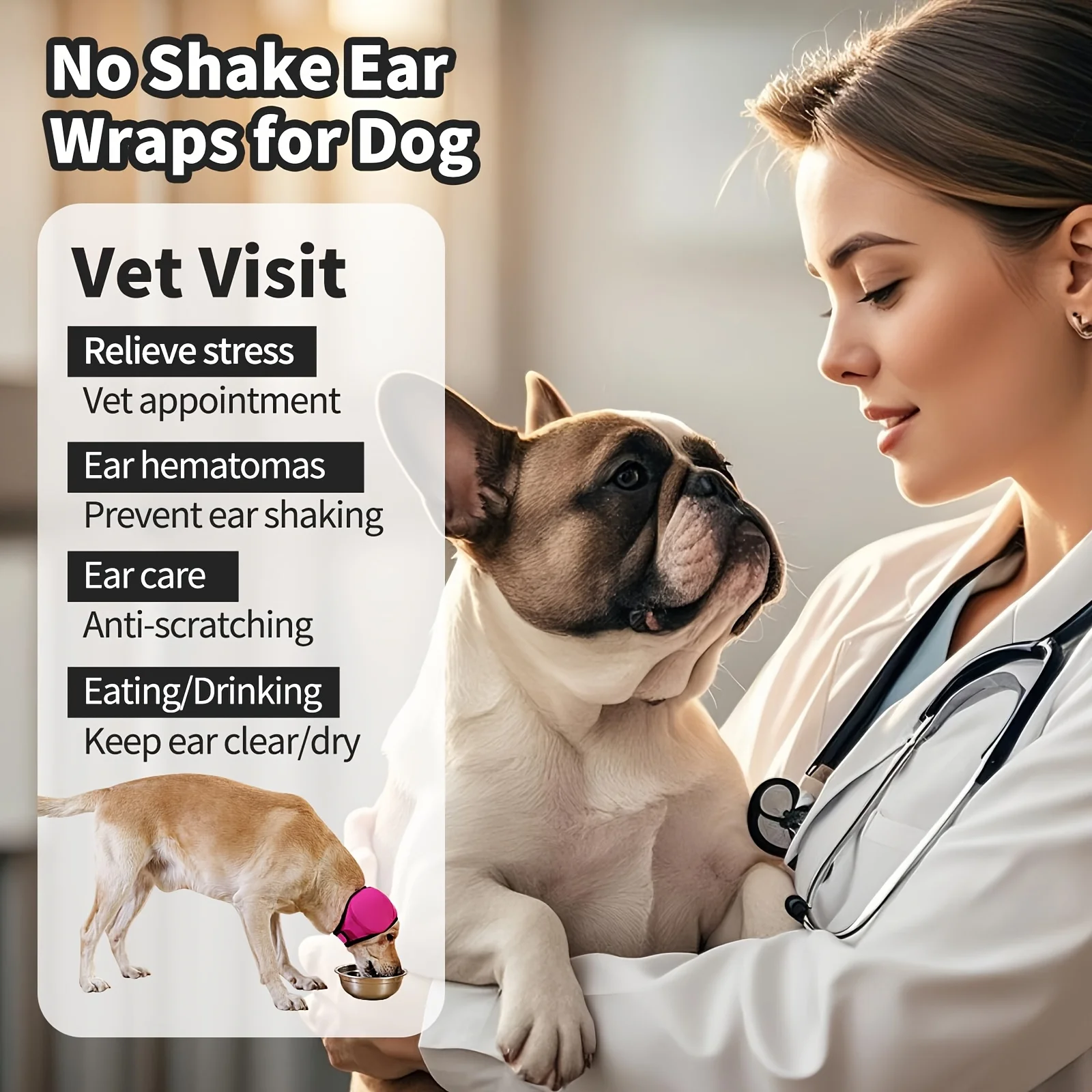 Adjustable Noise-Reducing Dog Ear Wrap